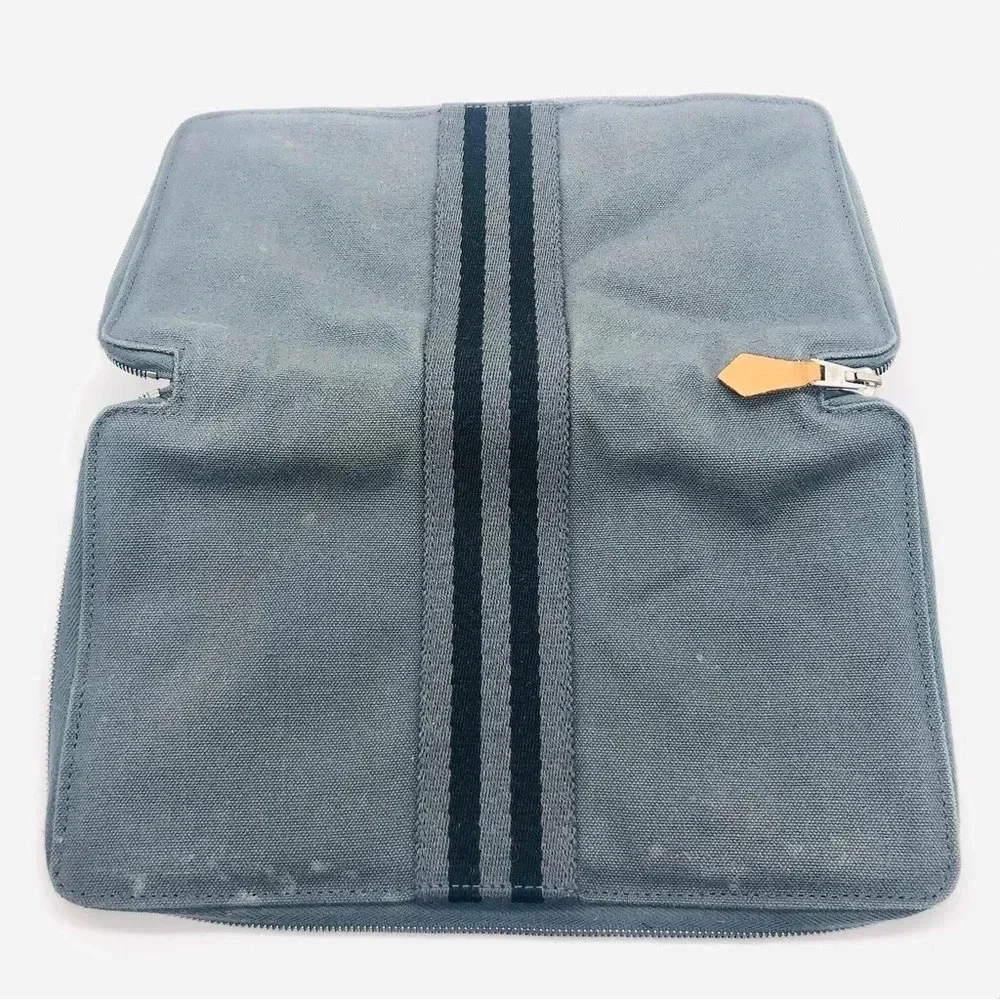 Authentic Hermes Fourre Tout Canvas Clutch Bag and Wallet Organizer Set EUC